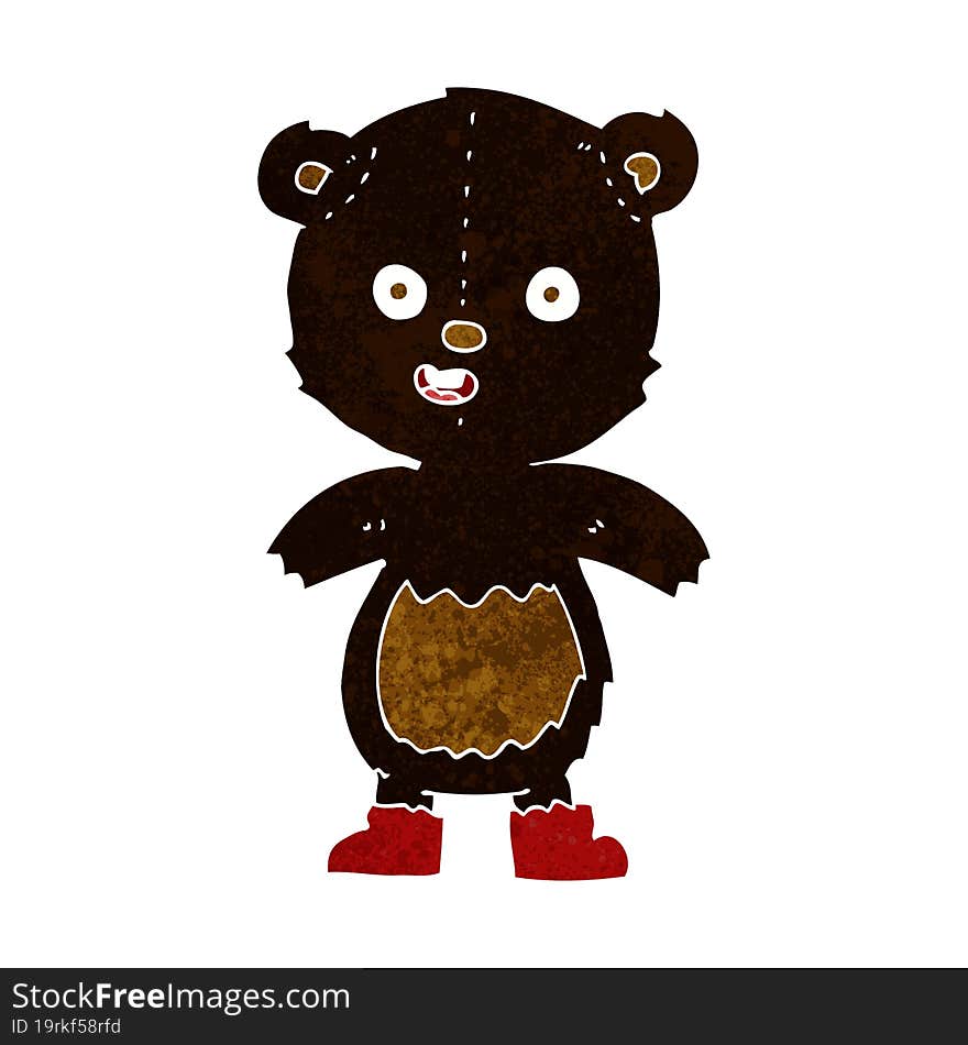 cartoon happy teddy bear in boots