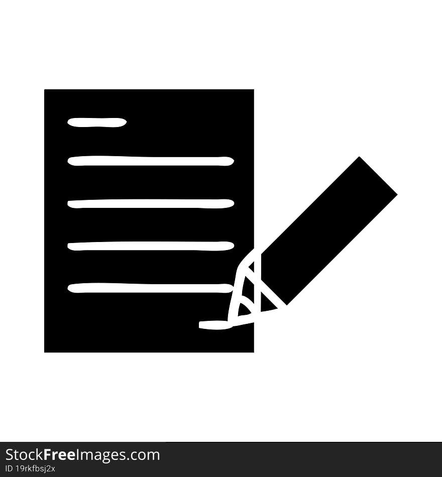 flat symbol of writing a document