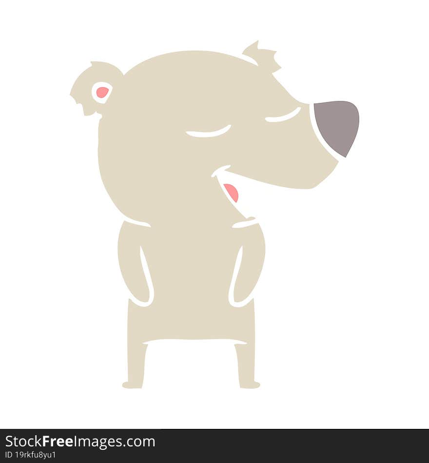 flat color style cartoon bear