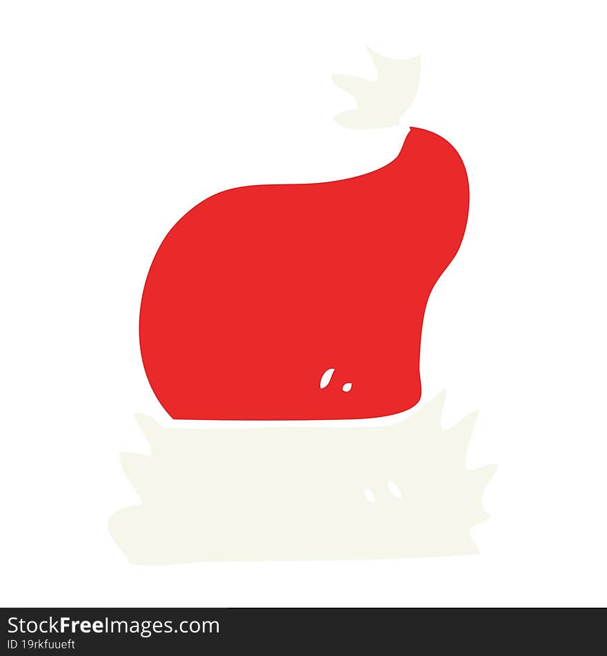 Flat Color Illustration Of A Cartoon Christmas Hat