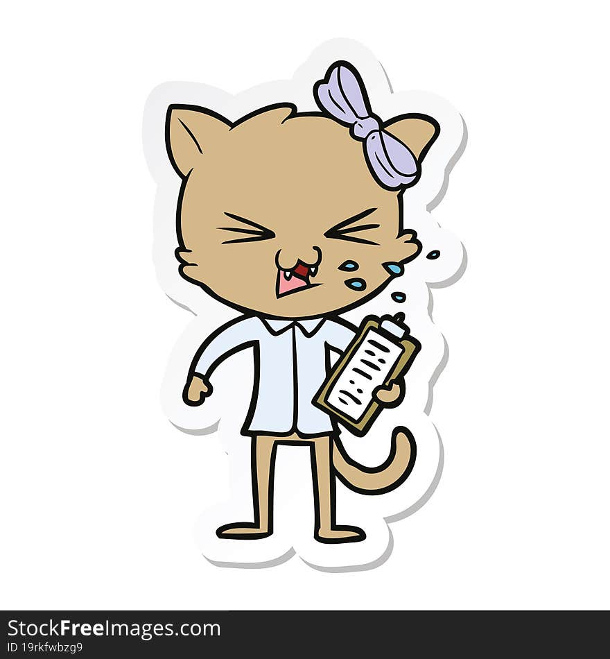 sticker of a cartoon cat