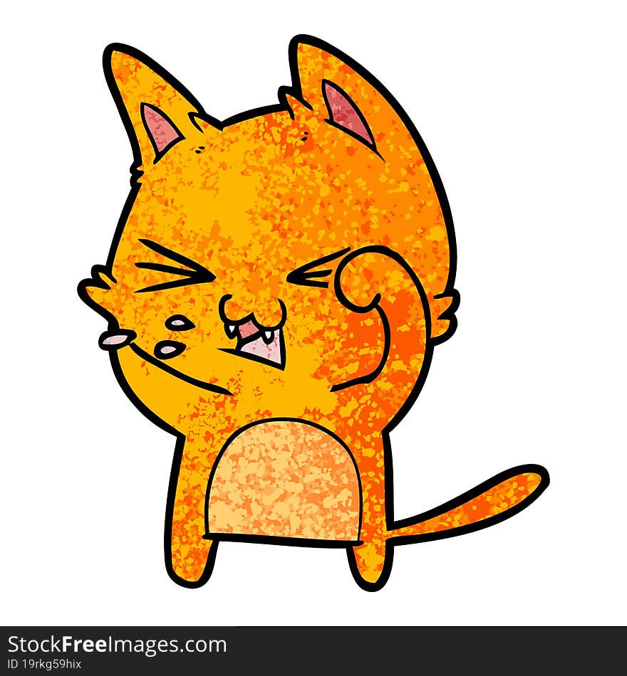 cartoon cat hissing. cartoon cat hissing