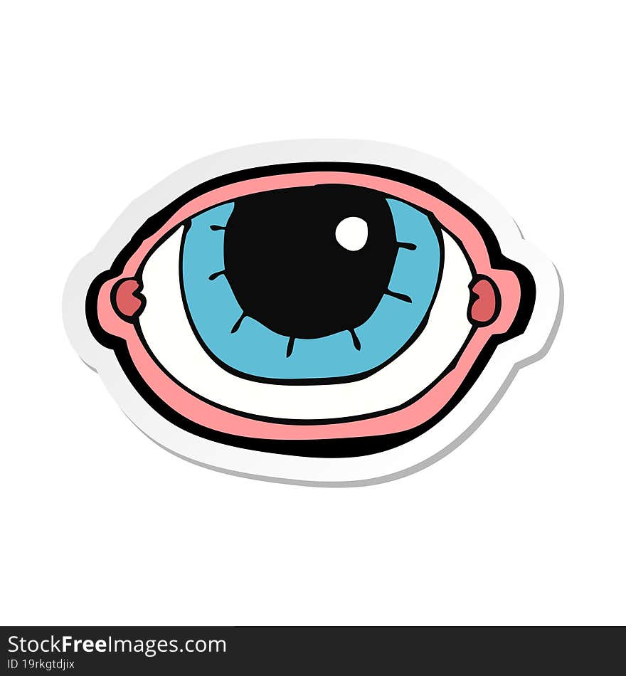 sticker of a cartoon staring eye