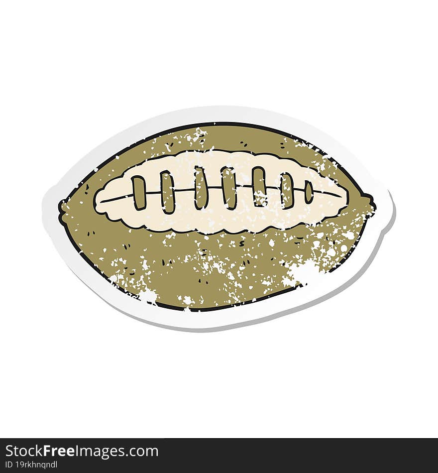 retro distressed sticker of a cartoon football