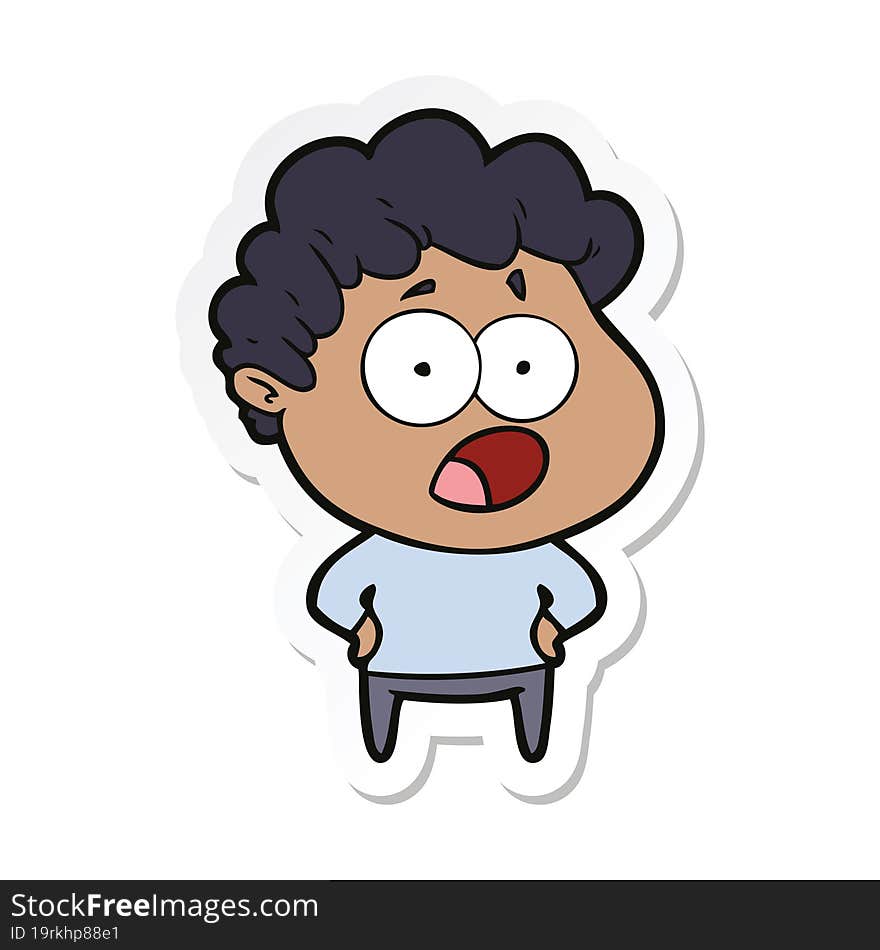 Sticker Of A Cartoon Shocked Man