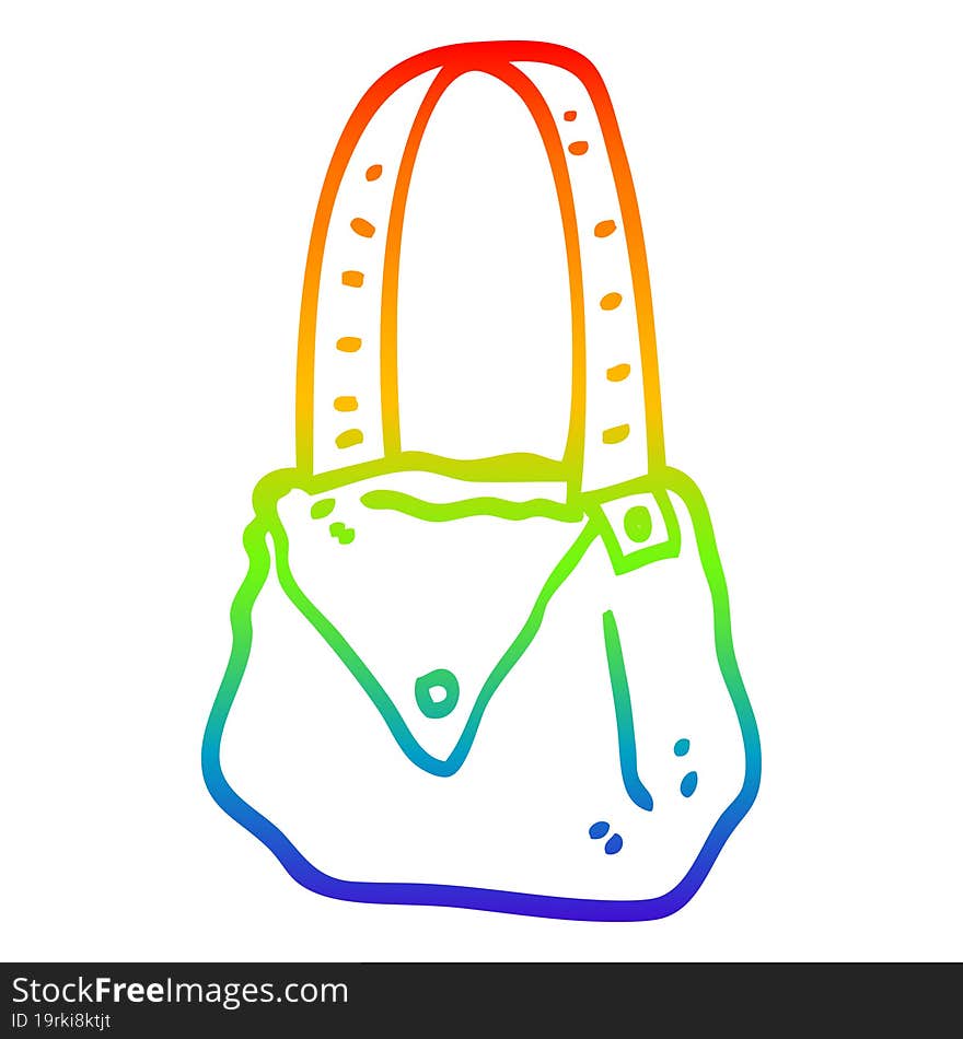 rainbow gradient line drawing cartoon satchel