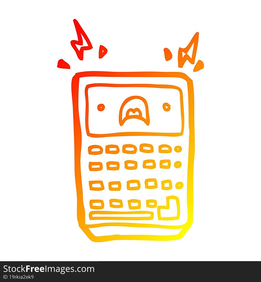 warm gradient line drawing cartoon calculator