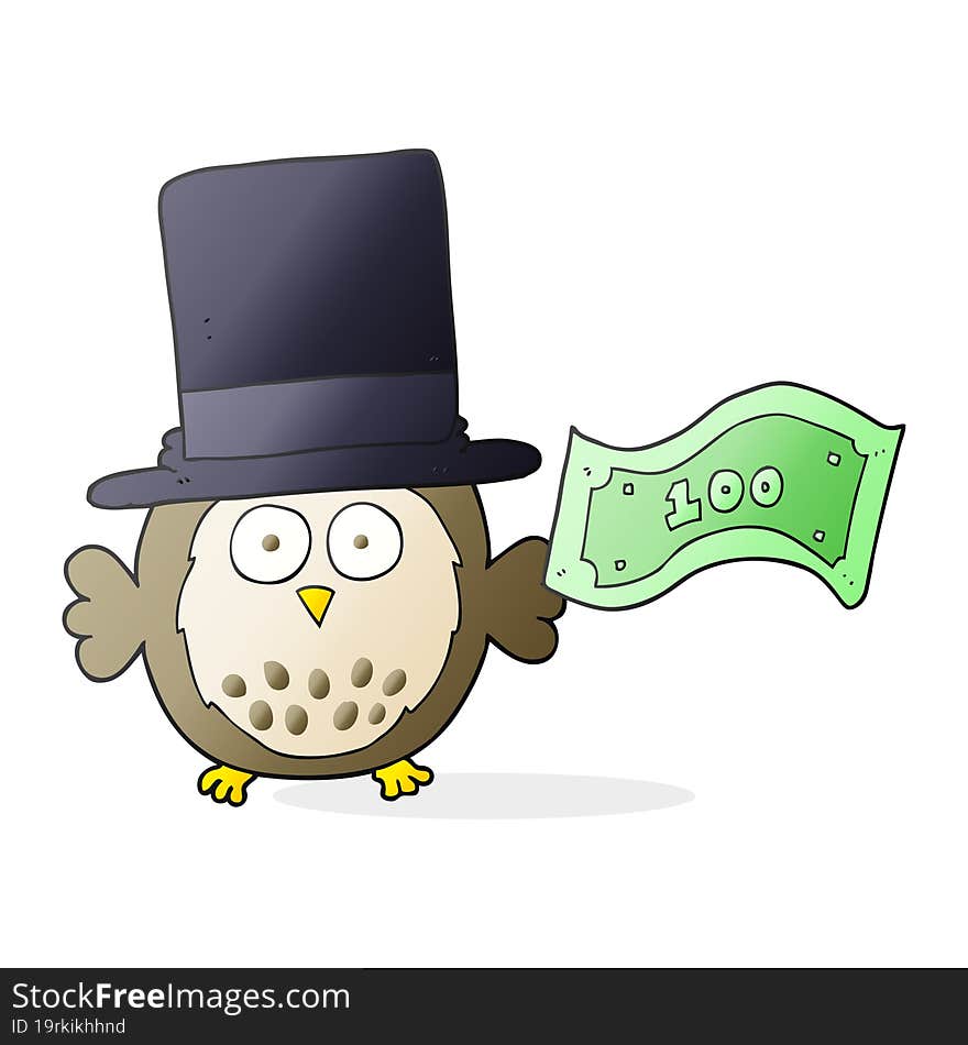 Cartoon Rich Owl