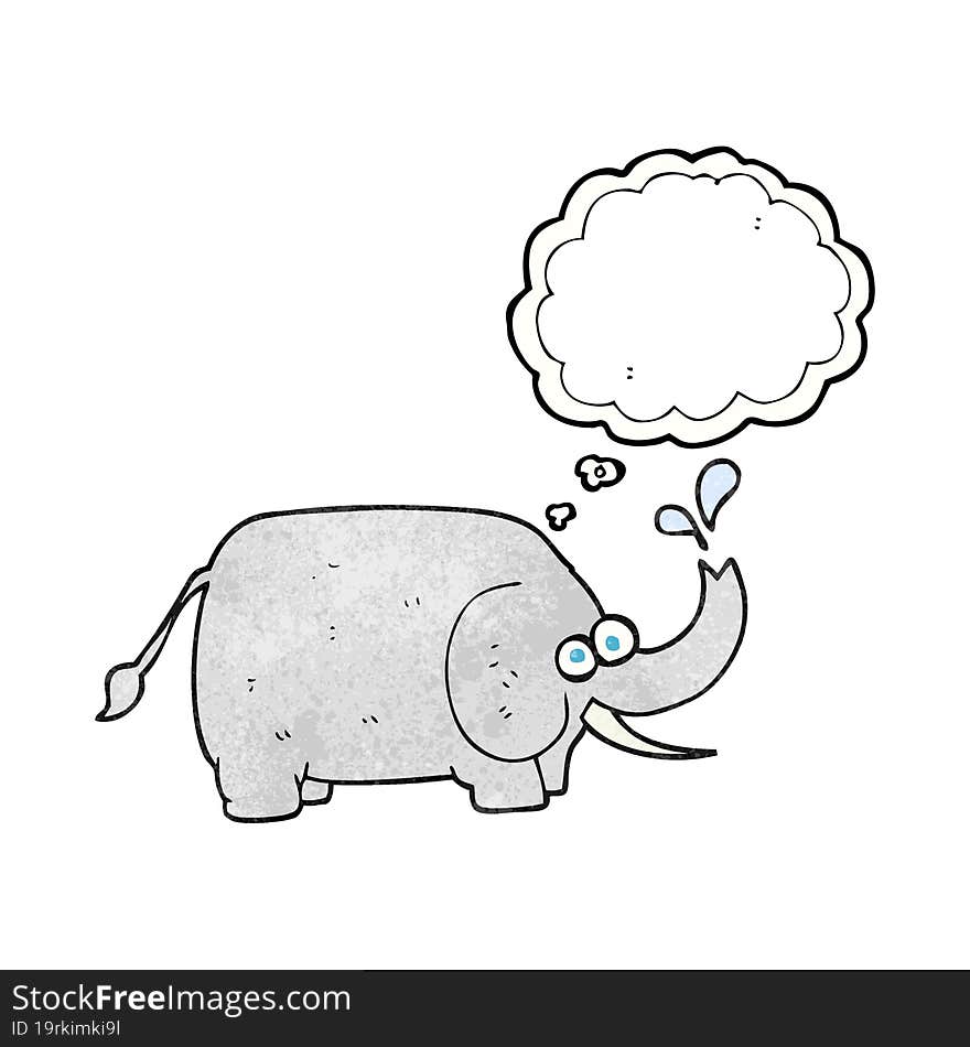 Thought Bubble Textured Cartoon Elephant