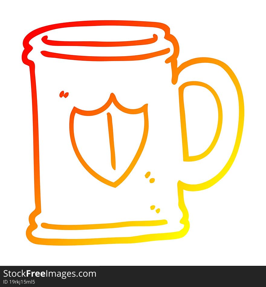 Warm Gradient Line Drawing Cartoon Tankard