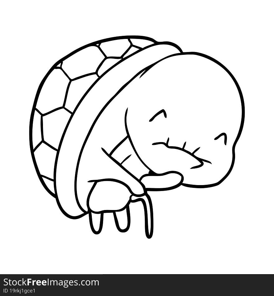 cute line drawing of a old turtle with walking stick. cute line drawing of a old turtle with walking stick