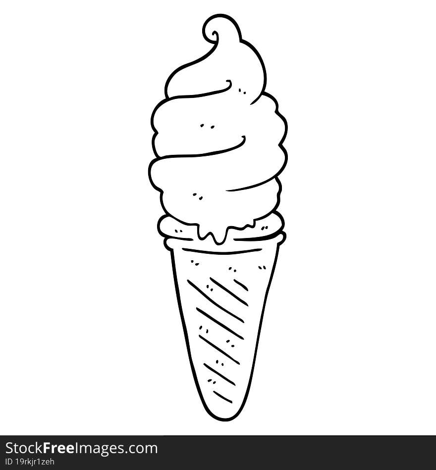 line drawing cartoon ice cream