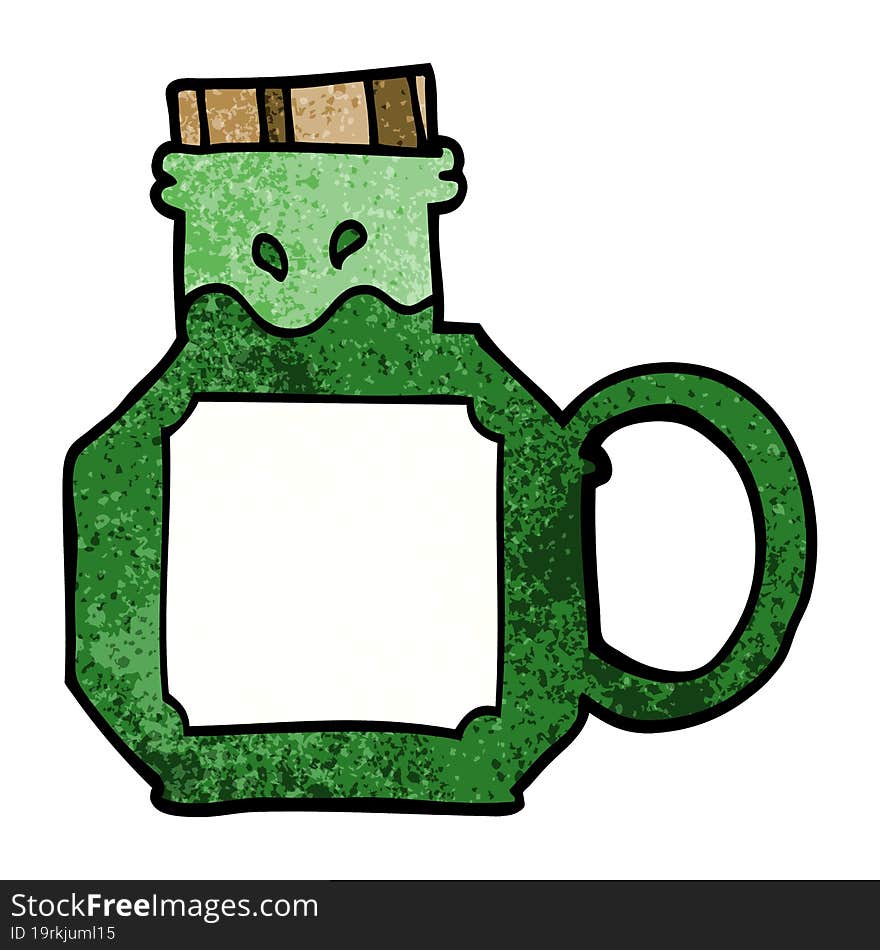 cartoon doodle green potion