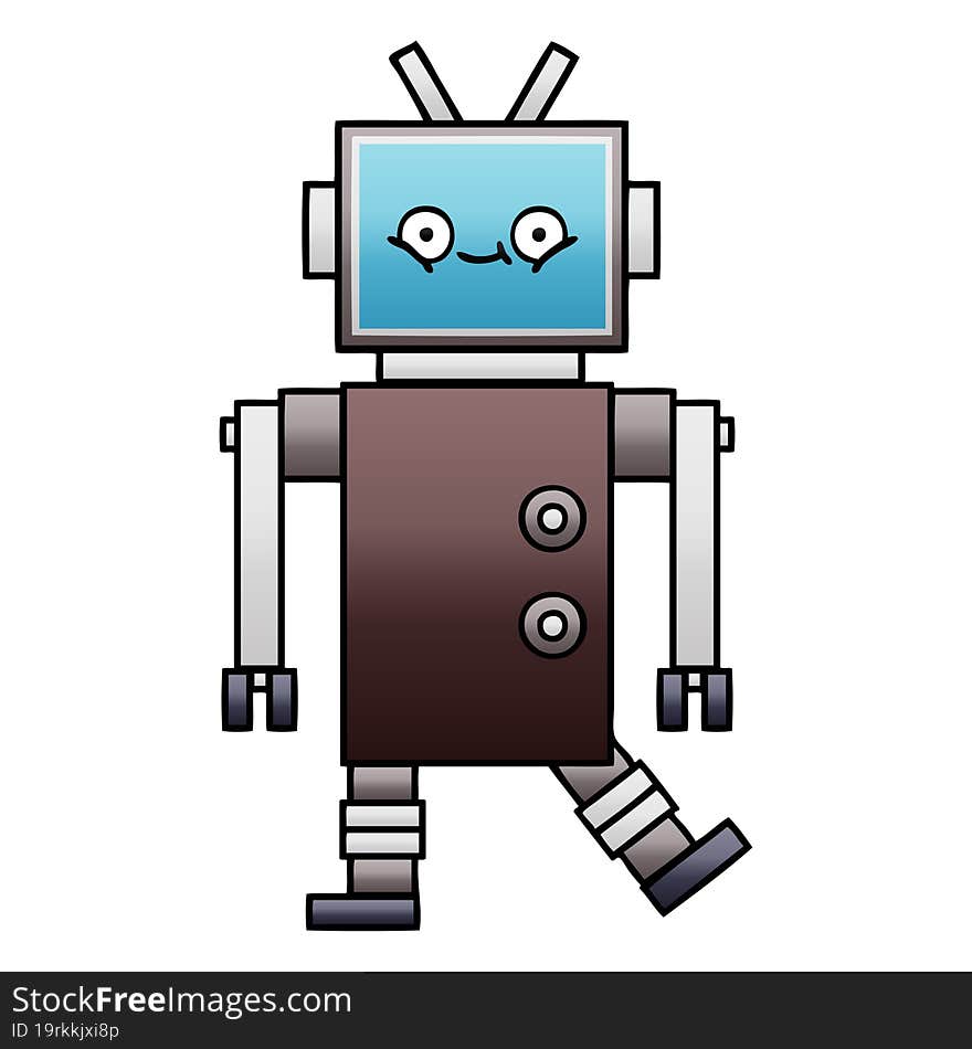 gradient shaded cartoon robot