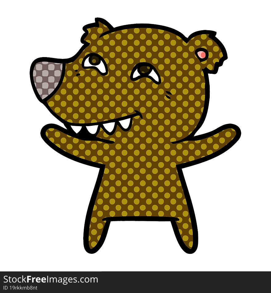 cartoon bear showing teeth. cartoon bear showing teeth