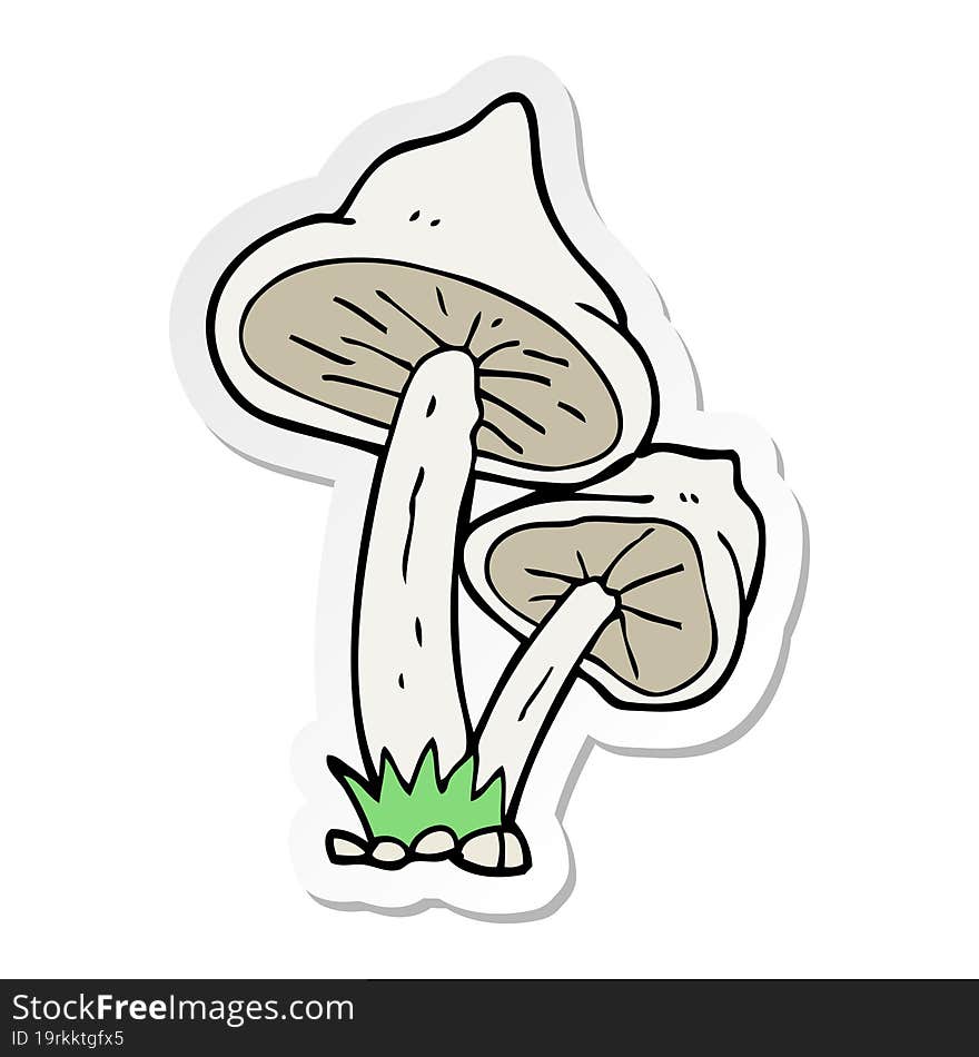 Sticker Of A Cartoon Mushroom