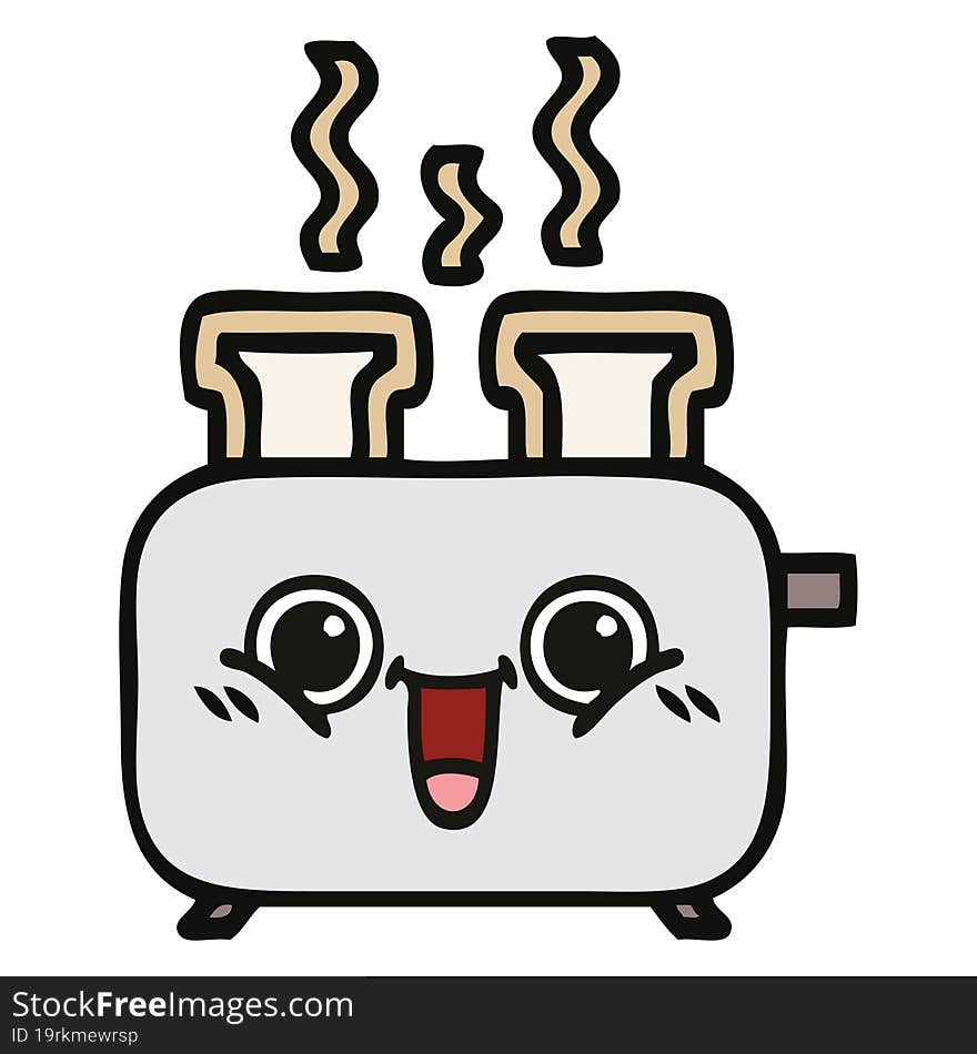 Cute Cartoon Of A Toaster