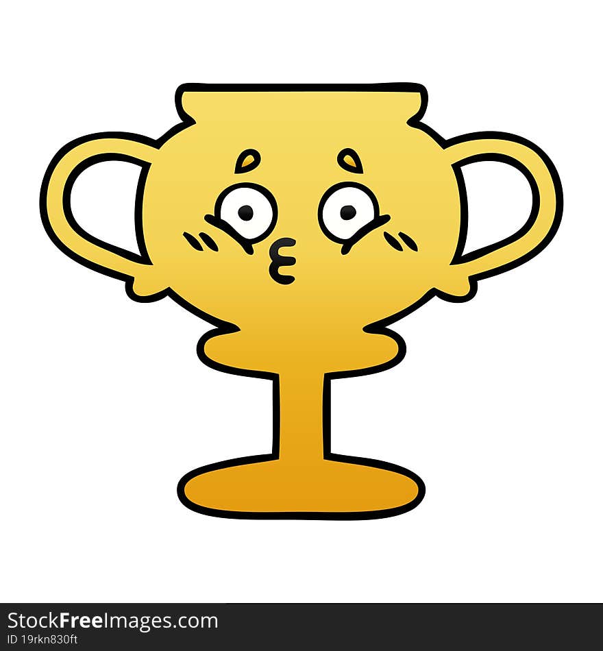 Gradient Shaded Cartoon Trophy