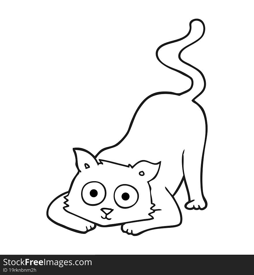 Black And White Cartoon Cat