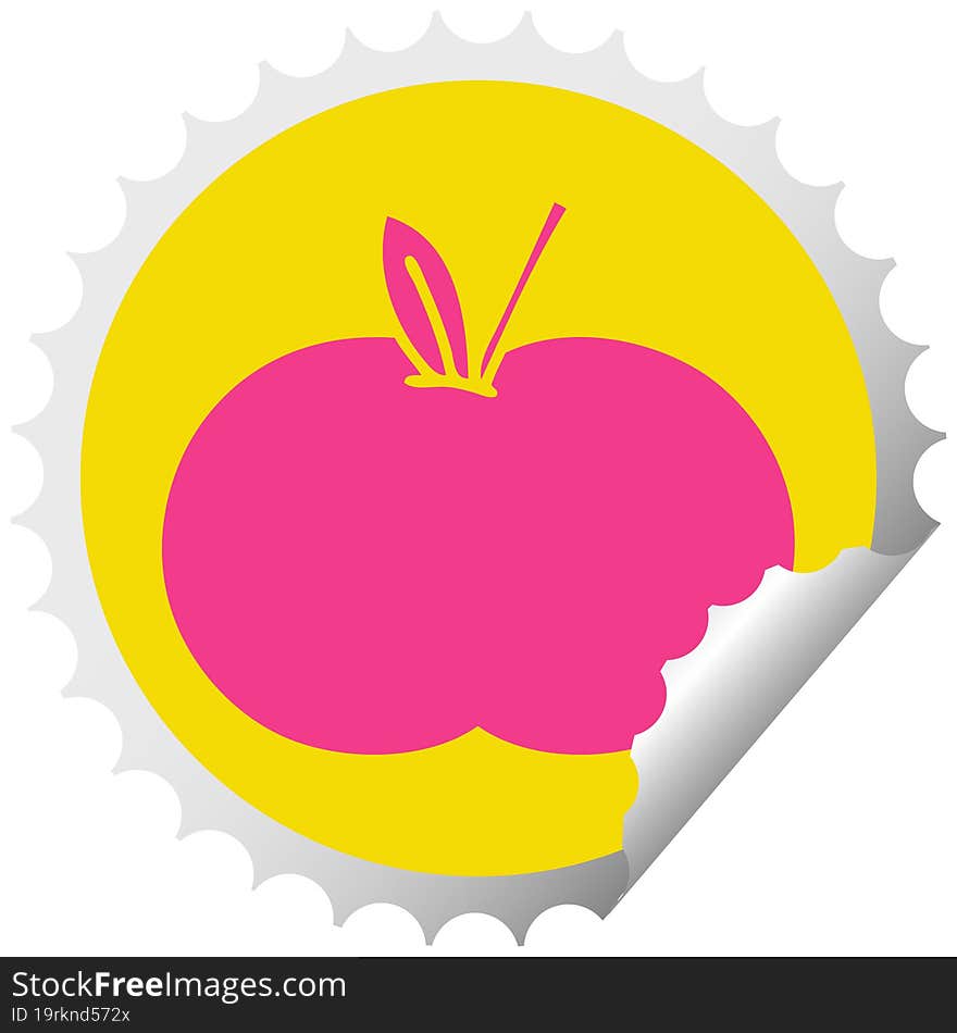 circular peeling sticker cartoon juicy apple