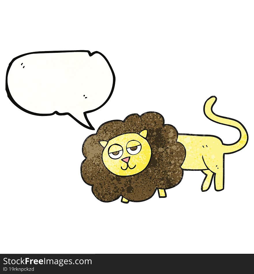 Speech Bubble Textured Cartoon Lion