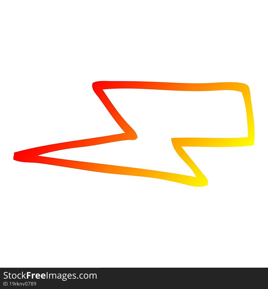 Warm Gradient Line Drawing Cartoon  Lightening Bolts