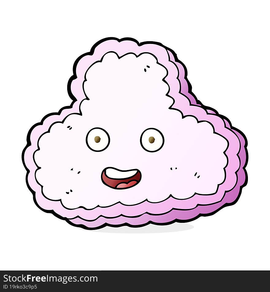 cartoon happy pink cloud