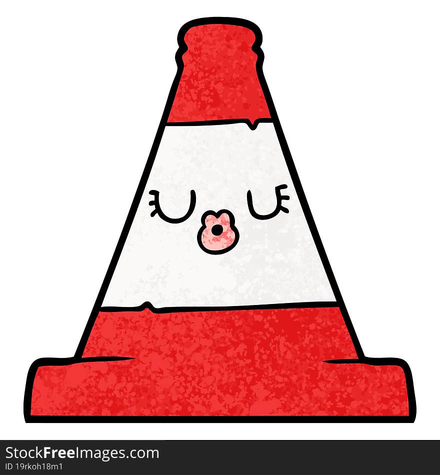 cartoon road traffic cone. cartoon road traffic cone