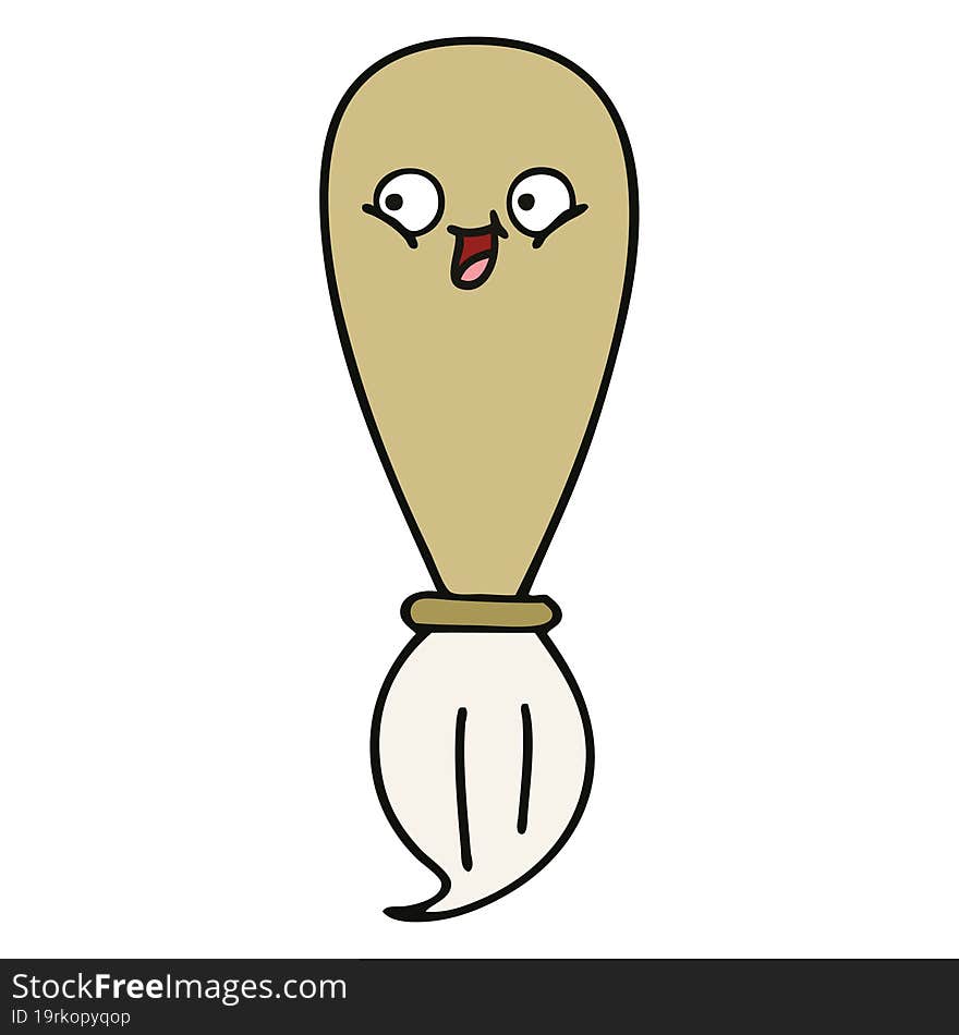 cute cartoon of a paint brush. cute cartoon of a paint brush