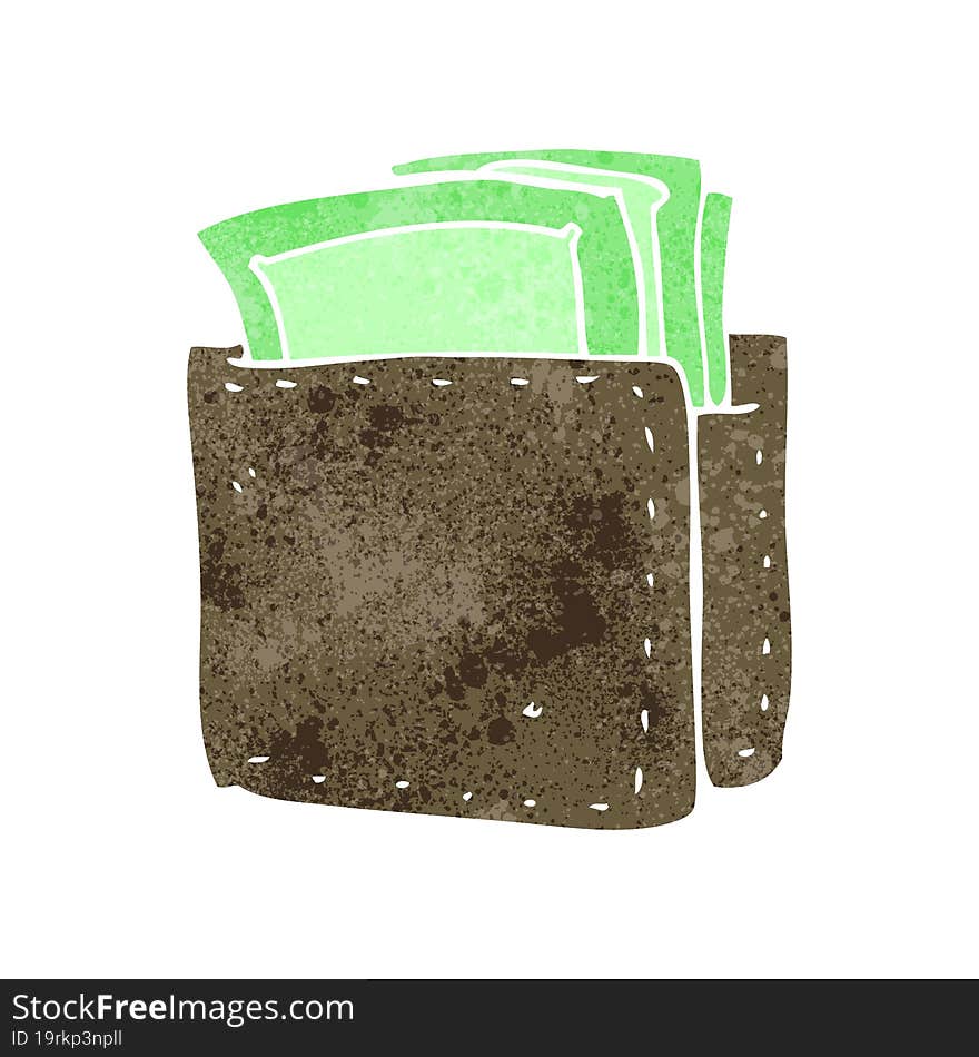 cartoon wallet full of cash