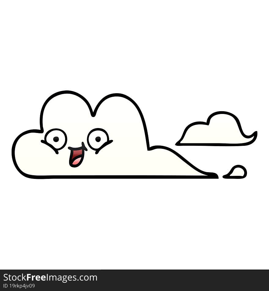 gradient shaded cartoon of a happy cloud