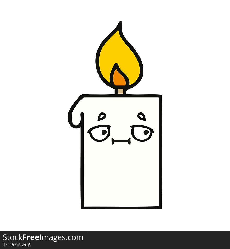 cute cartoon lit candle