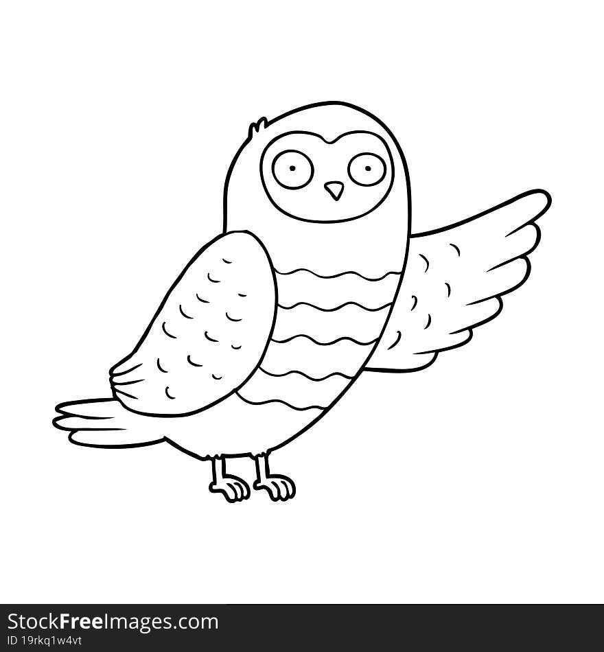 cartoon owl pointing. cartoon owl pointing