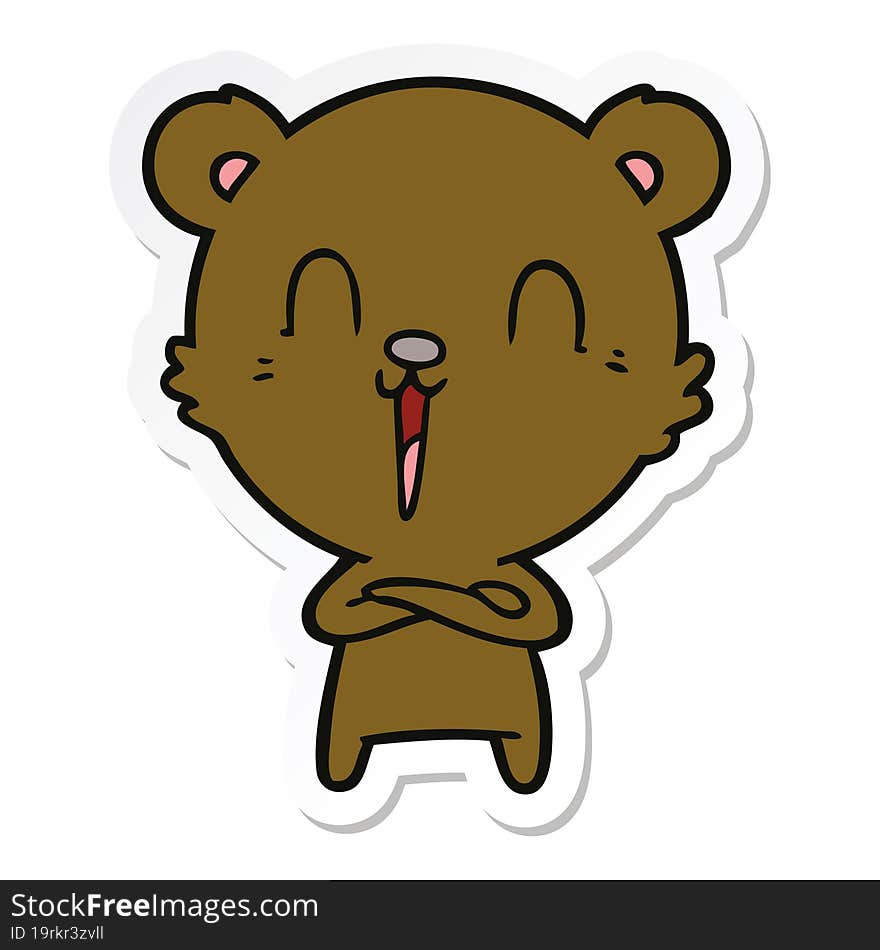 Sticker Of A Happy Cartoon Bear