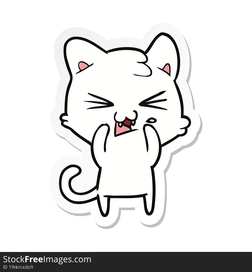 Sticker Of A Cartoon Cat