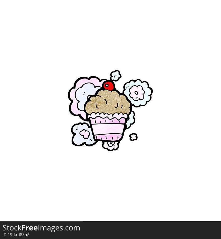 cherry cupcake cartoon