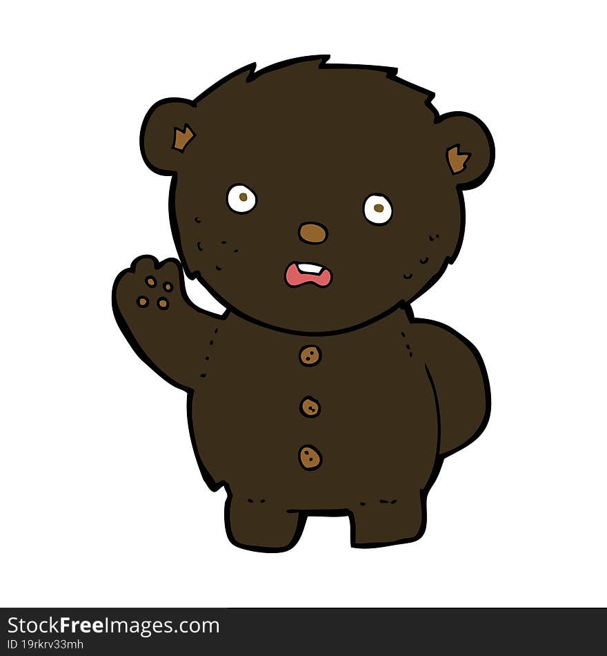 cartoon unhappy black teddy bear