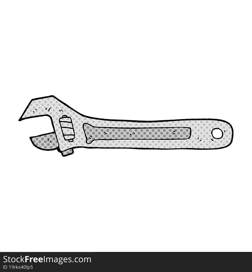 freehand drawn cartoon spanner