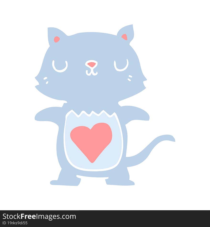 cute flat color style cartoon cat