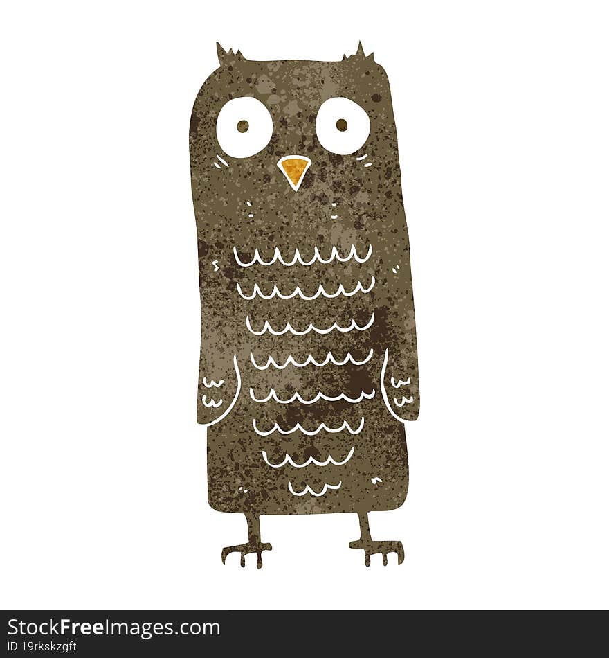 retro cartoon owl