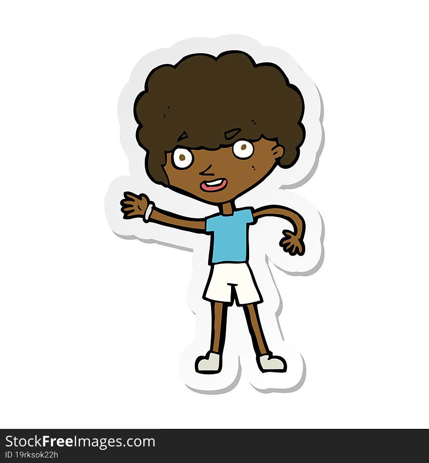 sticker of a cartoon sporty person