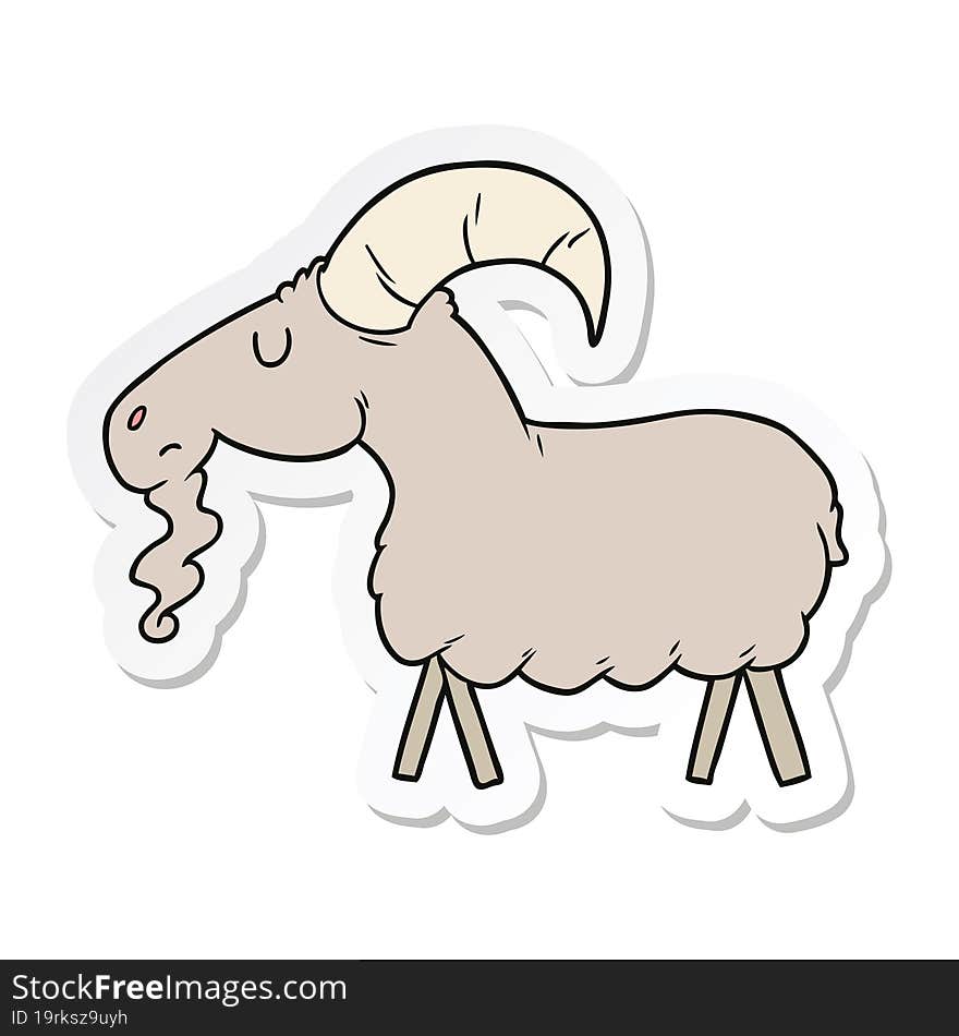 sticker of a cartoon goat