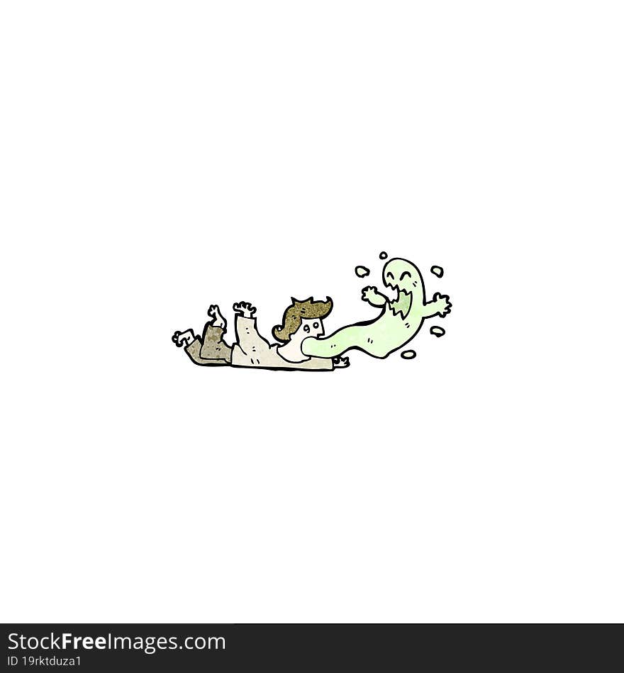 cartoon ghost leaving man