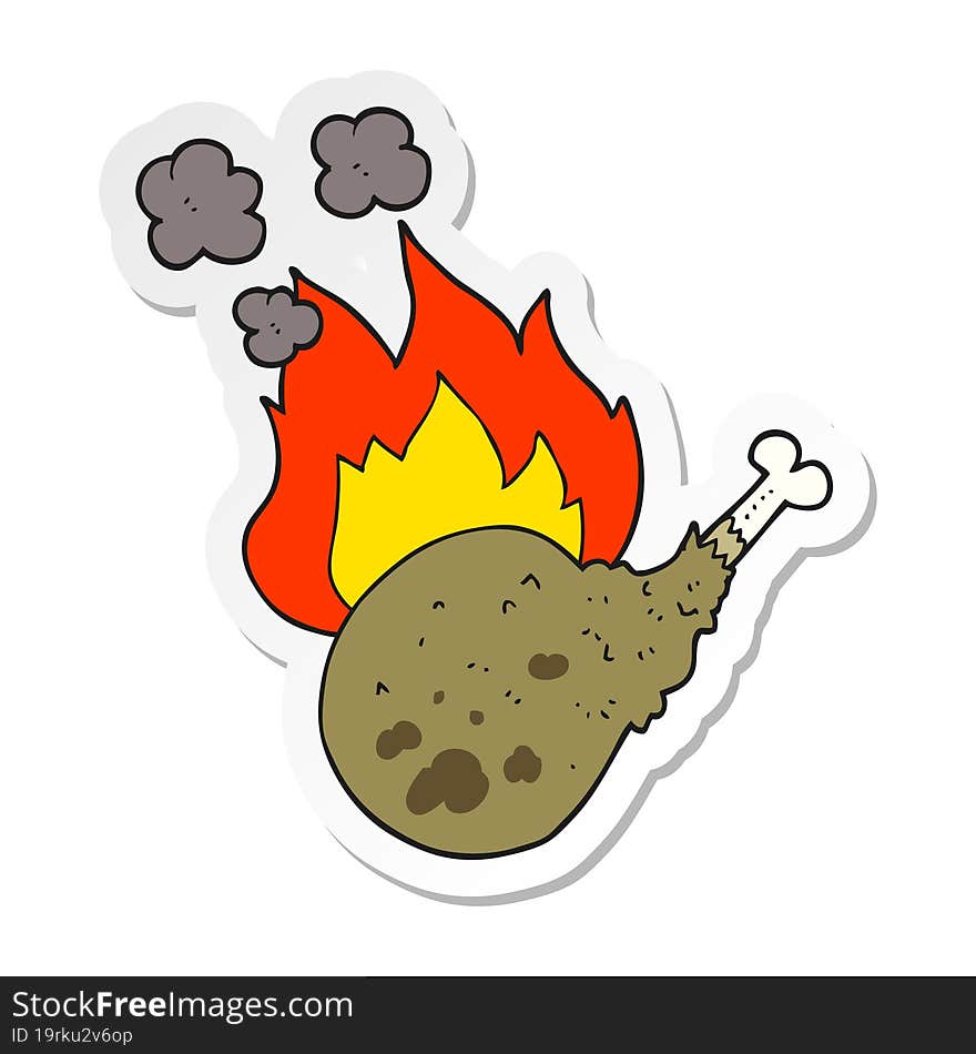 sticker of a cartoon cooked meat