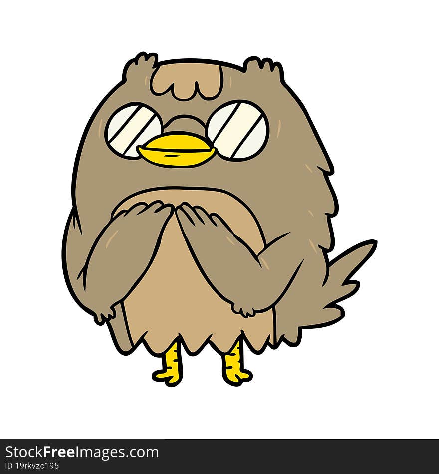 cute cartoon wise old owl. cute cartoon wise old owl