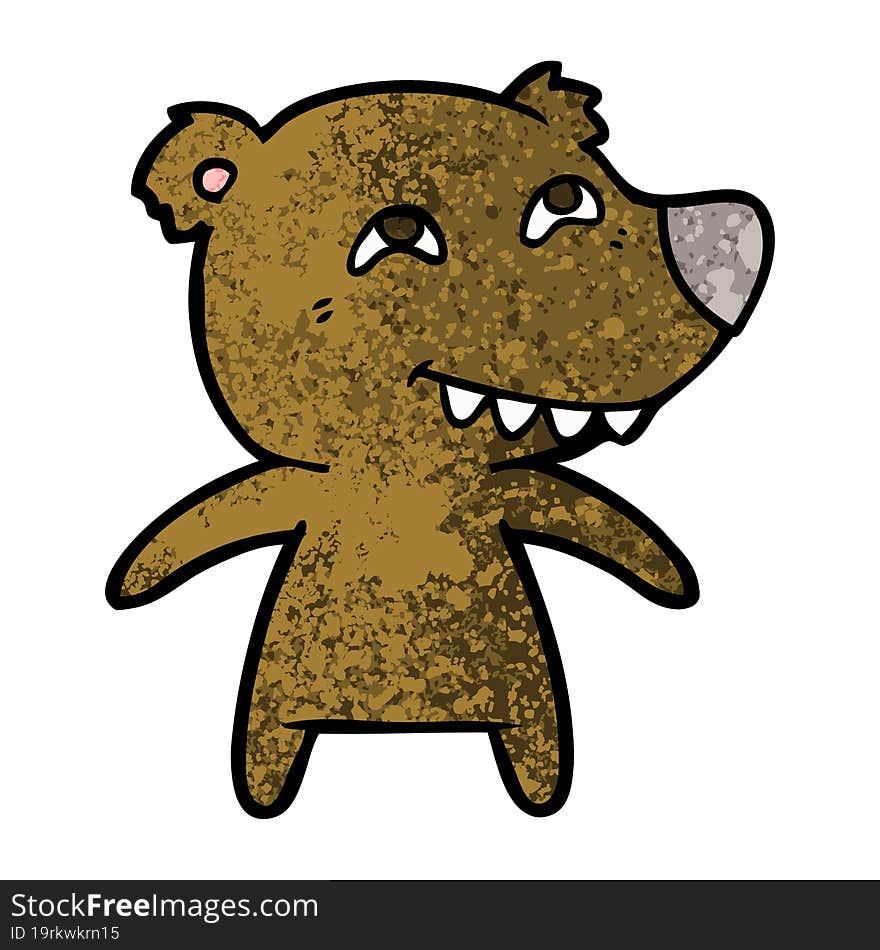 cartoon bear showing teeth. cartoon bear showing teeth