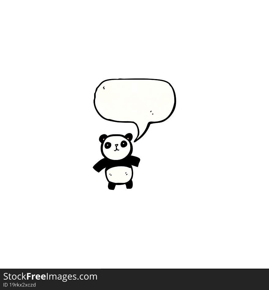 panda with speech bubble cartoon