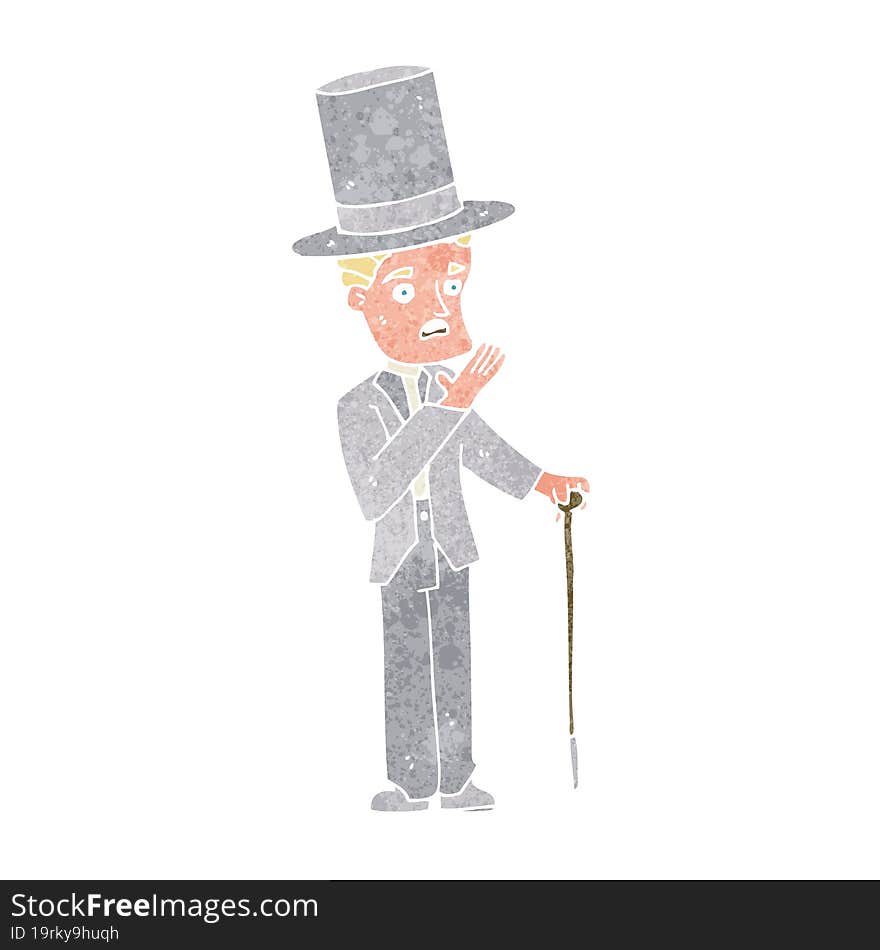 cartoon man wearing top hat