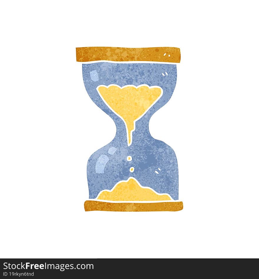 freehand retro cartoon sand timer hourglass