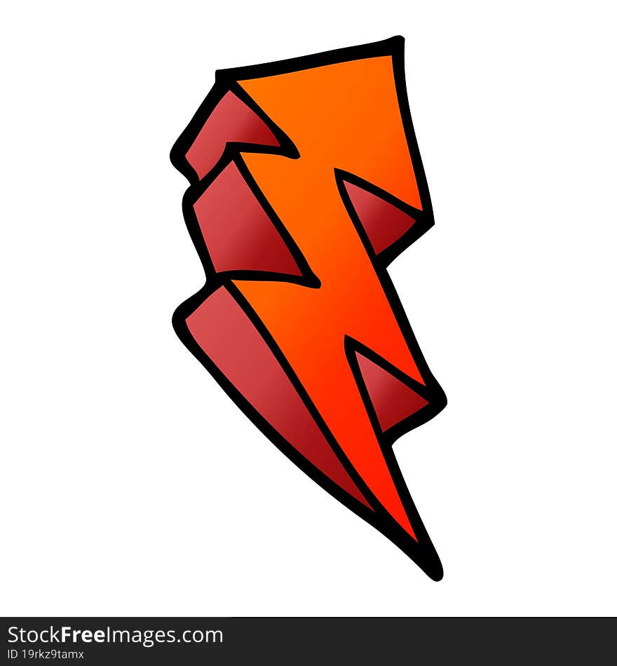 Cartoon Doodle Lightning Bolt Symbol